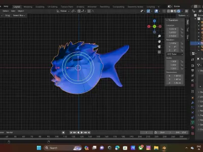 puffer fish poison Low-poly 3D model