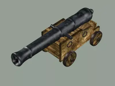 Vintage Cannon Mortar Low-poly 3D Model Low-poly 3D model