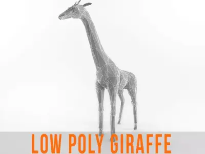 Giraffe Low Poly Mammal African Wild Animal Lowpoly Low-poly 3D model