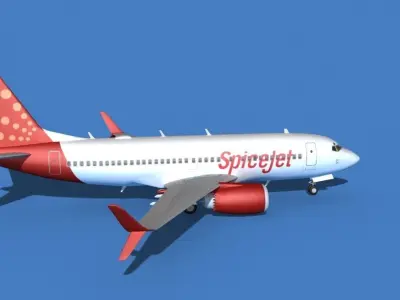 Boeing 737 MAX 7 SpiceJet 3D model