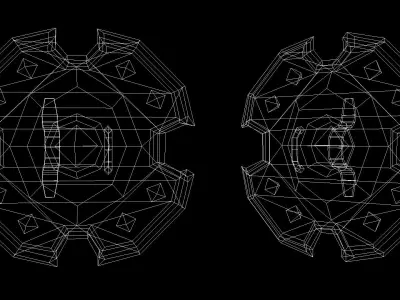 Shield wooden Low-poly 3D model