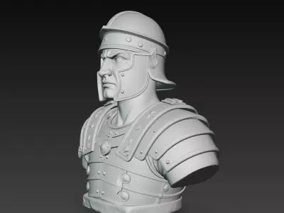 Roman Centurion Bust STL Ancient Military Sculpture 3D print model