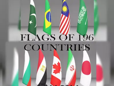 All countries flag 3D model