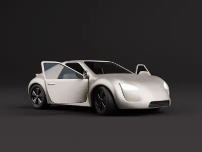 Stylized Cartoon Sport Car - Fully Rigged 3D model