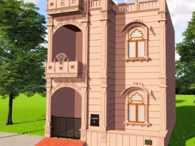 indian jodhpuri stone jharokha 3d modal 3D model