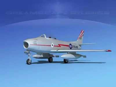 North American F-86 Sabre Jet V07 USAF 3D model