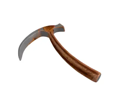Rusty Iron Crowbar with Bent Tip 3D model