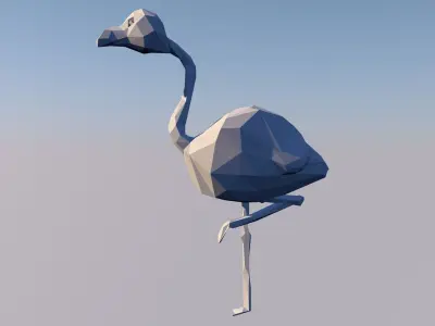 Flamingo 3D Statue Sculpture Model Low Poly 2019 3D model