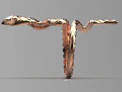 Rose gold ring snake design model gr0068 3D print model