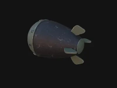 Nuclear Atom Bomb Low-poly 3D model