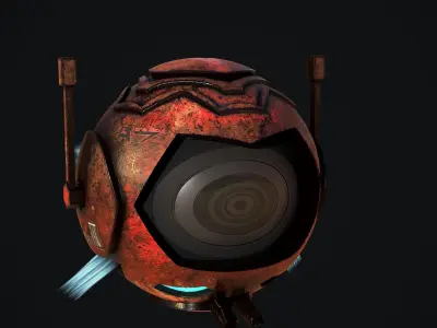 Sci-Fi Drone - Red Demon Low-poly 3D model