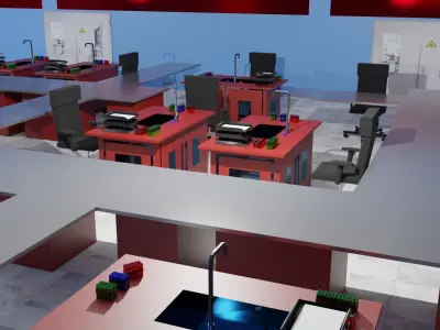 Laboratory Interior Low-poly 3D model order
