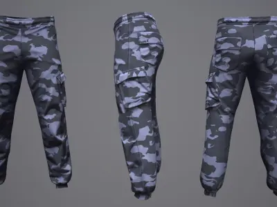 Cargo Pants 01 Low-poly 3D model
