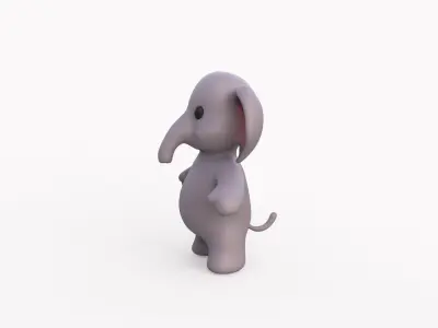 Little animal baby - Elephant cute - Character008  Low-poly 3D model