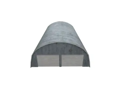 Semi Circle Plane Hangar Low-poly 3D model