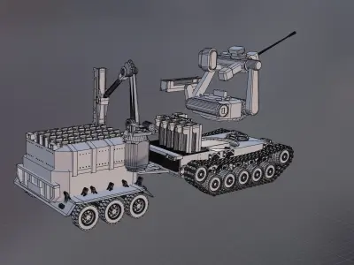 Military Tank Vehicle Robot Loader 3D model