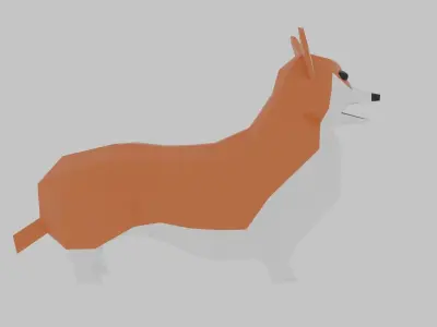 Low poly corgi Free low-poly 3D model