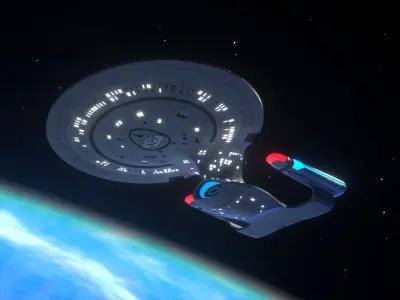 Star Trek Galaxy Class USS Enterprise NCC-1701-D PBR Low-poly 3D model