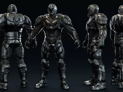 Sci-fi Soldier Low-poly 3D model