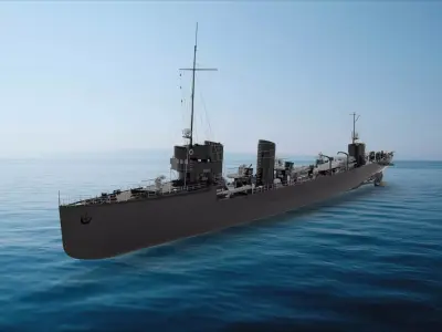 German destroyer Z1 Leberecht Maass 3D model