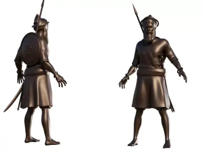 Sikh Warrior Bronze Statue Nihang 3D model