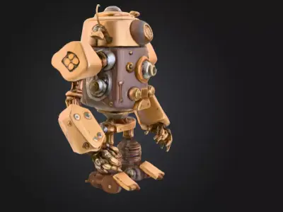 Steampunk Automaton Free low-poly 3D model
