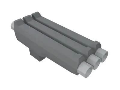 Low Poly Gun v2 001 Low-poly 3D model