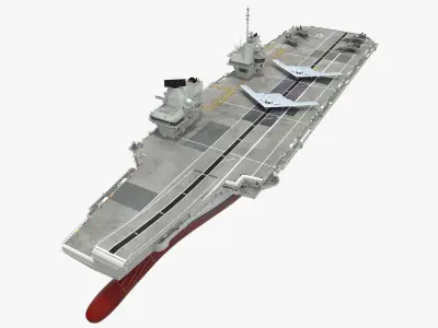 HMS Prince of Wales with Military Aircraft 3D model purchase