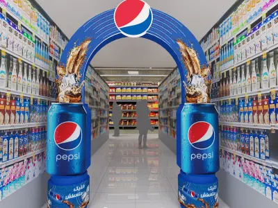 PEPSI STAND UY567 Low-poly 3D model