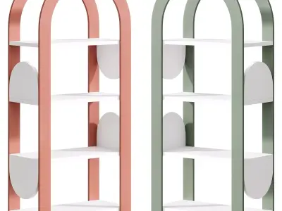 Devi Rack With Shelves Made Of MDF Free low-poly 3D model