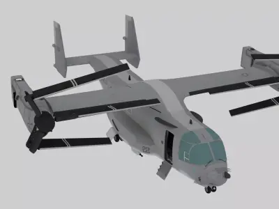 Bell Boeing V 22 Osprey Rigged Animated Tiltrotor Aircraft 3D model