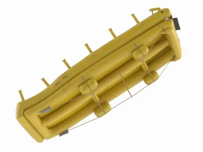 Inflatable Emergency Plane Ramp Yellow 3D model