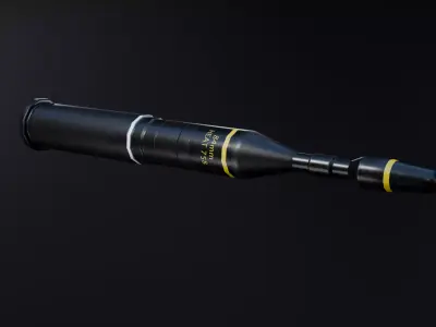 84mm HEAT 758 Carl Gustaf M3-M4 Low-poly 3D model