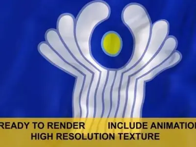 Commonwealth of Independent States 3d Flag 3D model