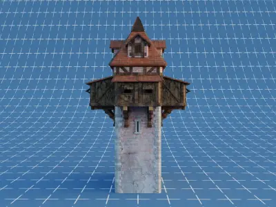 Medieval Watchtower Low-poly 3D model