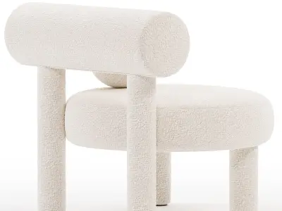 Modern Low Chair Gropius CS1 in Boucle Fabric by NOOM 3D model