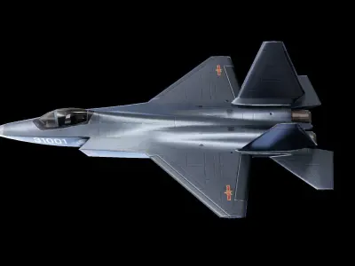 Shenyang J-31 Chinese strike fighter Low-poly 3D model