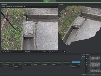 3DF Zephyr - Part of concrete 4 3D model Low-poly 3D model Low-poly 3D model