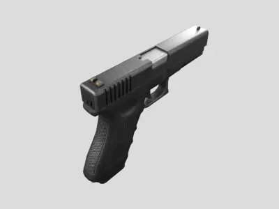 Double Pistol-gun model 3d game ready model Low-poly 3D model Low-poly 3D model