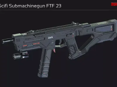 Scifi Submachinegun FTF 23 Low-poly 3D model
