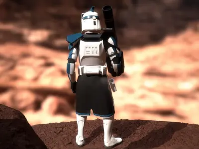 Clone Heavy Trooper Rigged Low-poly 3D model
