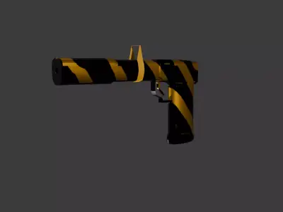 low poly video game gun Free low-poly 3D model