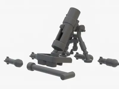 Detailed Lego Bazooka Rocket Launcher 3D model