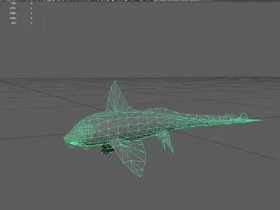 Rabbitfish Low-poly 3D model