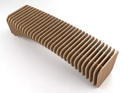 B1 curved bench Free 3D model