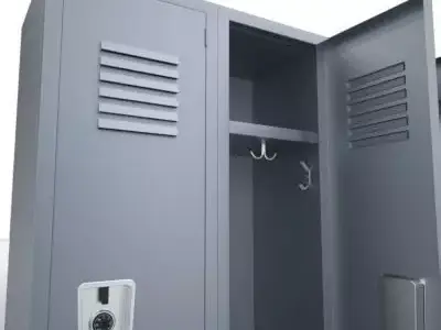 Lockers three metal 3D model