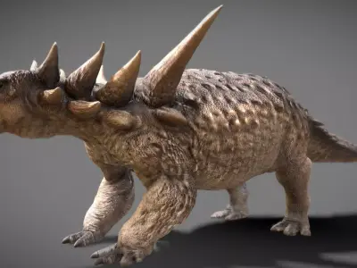 Sauropelta dinosaur Low-poly 3D model