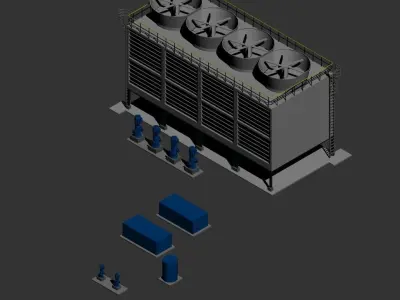 3D Water System Cooling AutoCAD Free 3D model