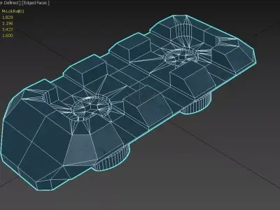 M-Lock Rail 01 Low-poly 3D model