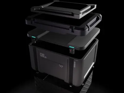 Sci-fi crate Low-poly 3D model